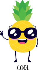 Pineapple Emotion, Emoji - cool, sunglasses