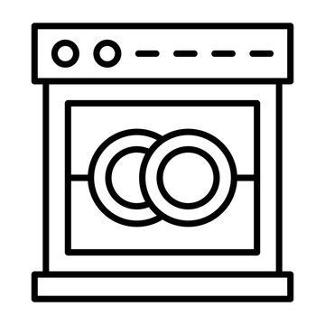 Dishwasher Line Icon