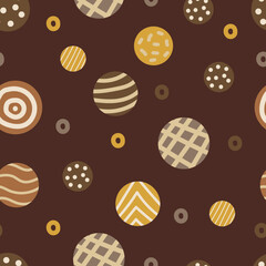 Cute seamless brown polka dot pattern