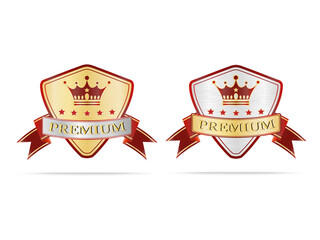 Luxury gold and silver quality shields label