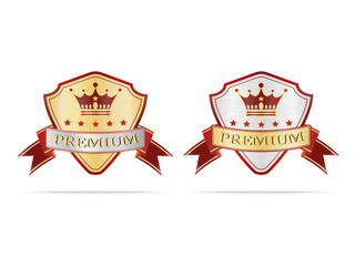 Luxury gold and silver quality shields label