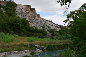 Beautiful Landscape around Bagno Vignoni. A village in Tuscany famous for its hot springs