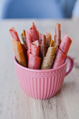 Fruits marshmallow, sweet and delicious pastille. No sugar , no gluten