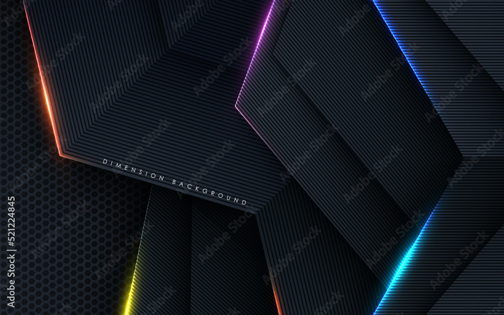 Poster textured dimension black background with colorful sparkling light effect