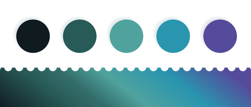 Serene color palette forecast  with gradient for web/ fashion/ illustration/ art