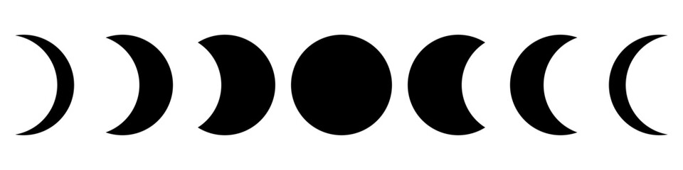 Fototapeta na wymiar Moon Phase icon vector set. Mystic Celestial illustration sign collection. Boho Moon symbol or logo.