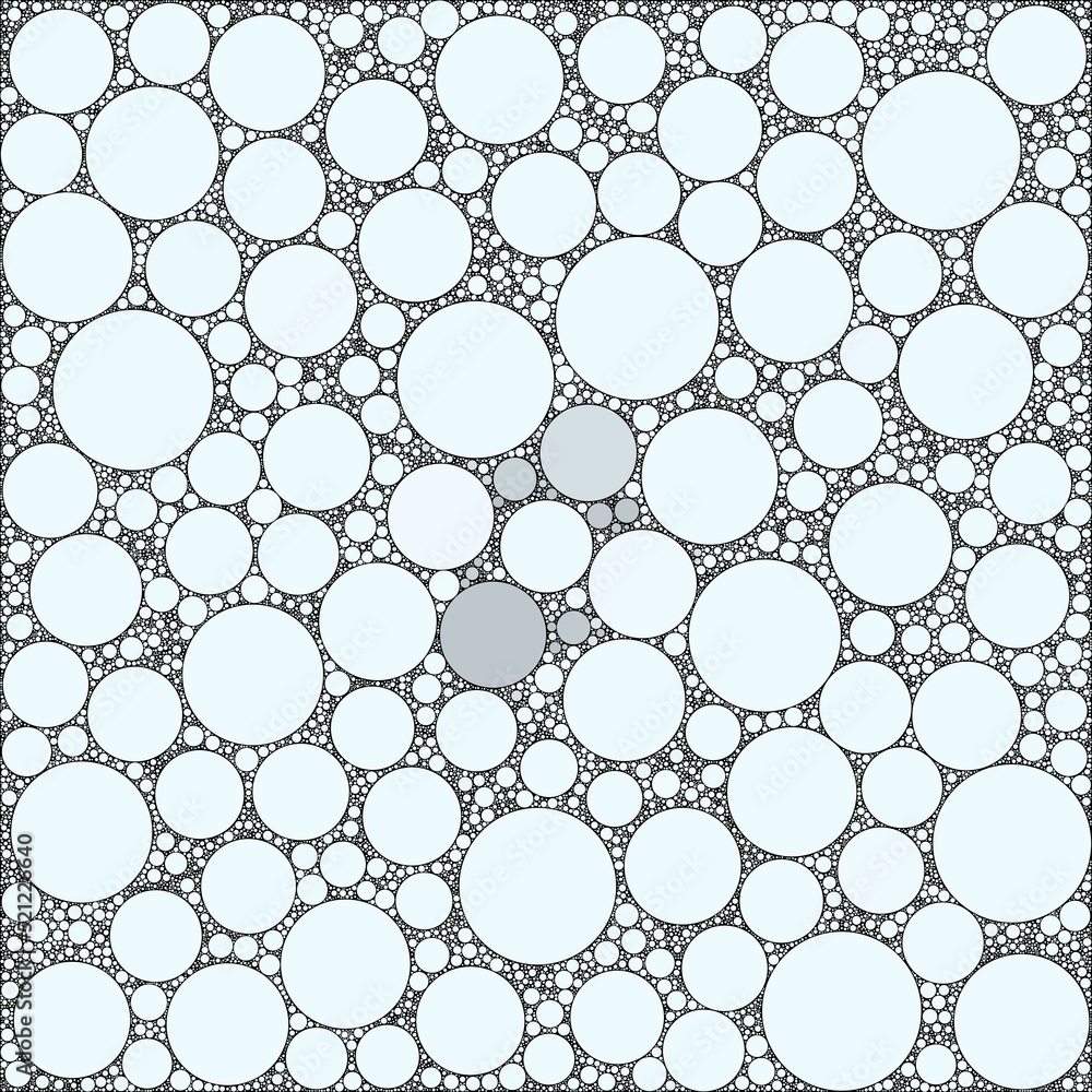 Poster abstract decorative color circles of different sizes and colors are randomly placed in the backgroun