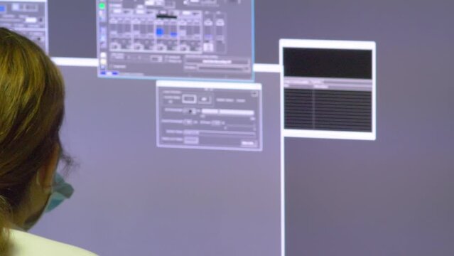 4k real time - hospital staff carrying out medical research in the laboratory with pipettes, test tubes, samples, etc...