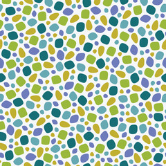 Terrazzo seamless pattern with colorful elements on white background