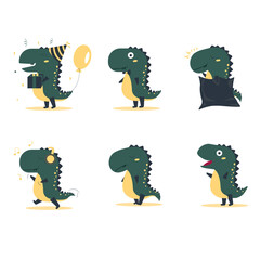 Dinosaur emotions, Illustrations for children, dinosaur character
