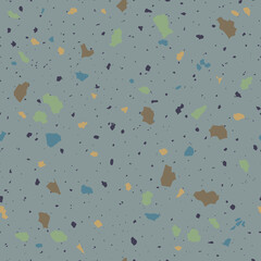 Terrazzo flooring seamless pattern with mosaic natural stone elemens vector