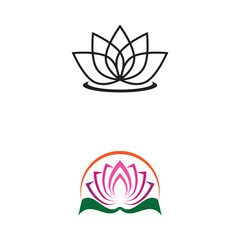 Beauty Vector lotus flowers design logo Template icon
