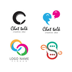 Fototapeta premium Buble chat icon Vector Illustration design Logo template
