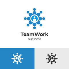 team work business abstract people colorful logo icon design, Family teamwork coworking emblem sign symbol