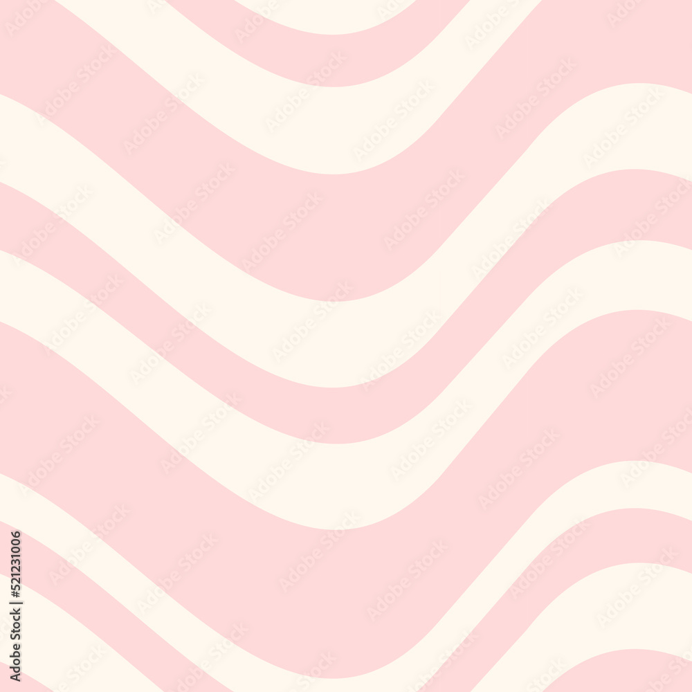 Poster 70s seamless vector pattern with abstract waves. psychedelic pastel background with wavy lines. fun 