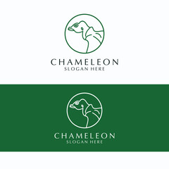 Chameleon logo design icon template