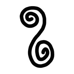 Abstract tribal art shape vector modern and contemporary spiral  esign art element for poster, wall art and print collections in a glyph illustration