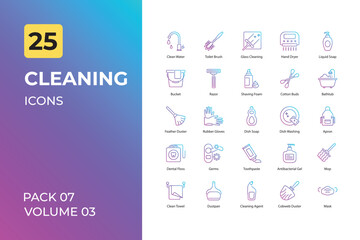 Cleaning icons collection. Set contains such Icons as cleaning brush, cleaner, and more
