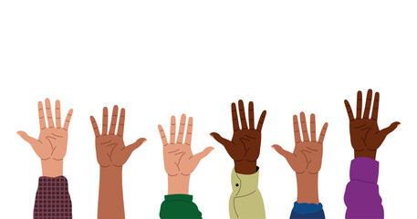 hand raised up, voting illustration