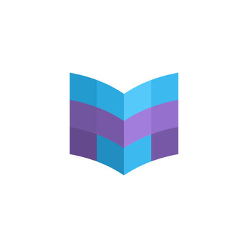 Digital Book E Book - A Pixel Open Book With Letter M, Editable Design Vector Element 