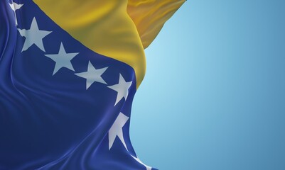 Abstract Bosnia and Herzegovina Flag 3D Render (3D Artwork)