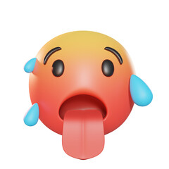 Hot Face Emoji 3D Illustration