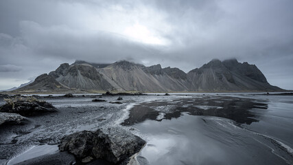 Vestrahorn is the most famous black sand beach in Iceland