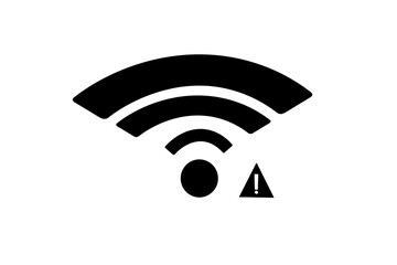 3D wifi sign symbol black white background isolated