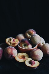 lots of ripe and sweet peaches