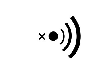 3D wifi sign symbol black white background isolated