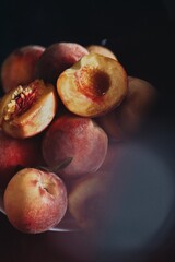 lots of ripe and sweet peaches