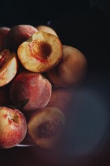 lots of ripe and sweet peaches