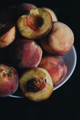 lots of ripe and sweet peaches