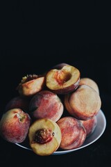 lots of ripe and sweet peaches