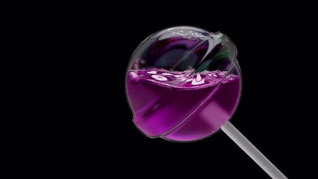 Chupa Chups candy on a stick with liquid inside with alpha channel