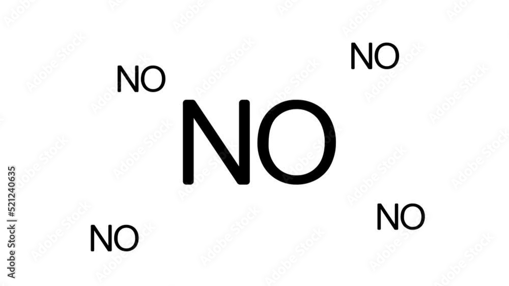 Poster zoom in and out animation the no symbol. large black symbol in the center and four small symbols aro