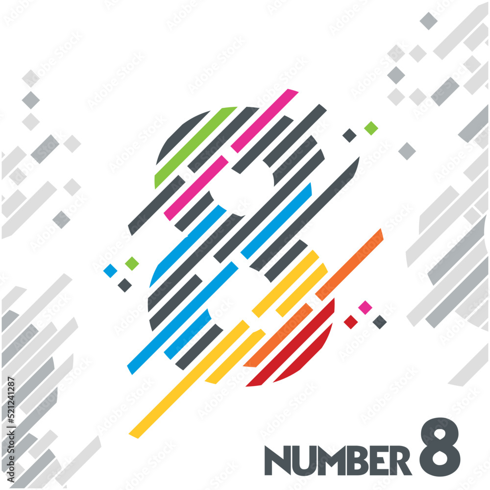 Poster number 8 with unique color line design