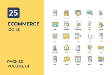 E-commerce icons collection. Set contains such Icons as online shopping, e-shopping, store, and more