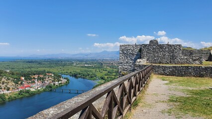 Ruins of Rozafa castle in Albania