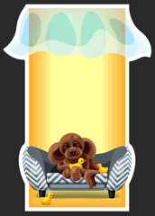 The dog is on vacation.