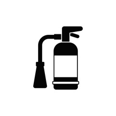 extinguisher icon in black flat glyph, filled style isolated on white background