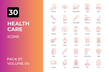 health care icons collection. Set contains such Icons as bandge, hospital, medical, and more
