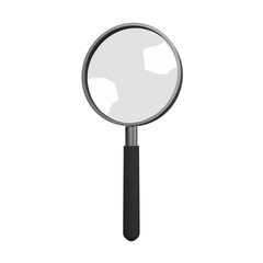 Magnifer on transparent background, 3D rendering illustration