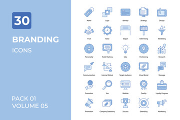 Branding icons collection. Set contains such Icons as company branding, branding card, business card, and more