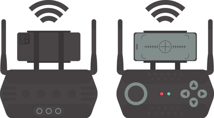Remote control for drone and quadcopter. Isolated. Vector illustration. © Javvani