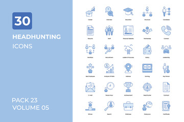 Headhunting icons collection. Set contains such Icons as business, business trade, and more - obrazy, fototapety, plakaty