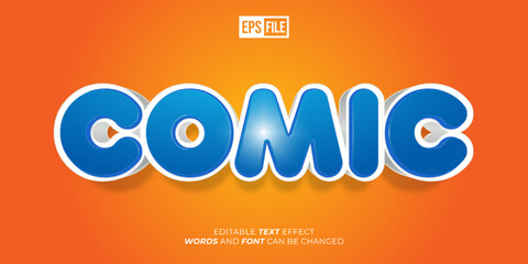 Obraz premium Editable text comic 3d style text effect