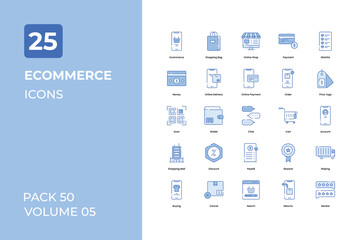 E-commerce icons collection. Set contains such Icons as online shopping, e-shopping, store, and more