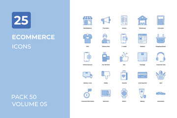E-commerce icons collection. Set contains such Icons as online shopping, e-shopping, store, and more