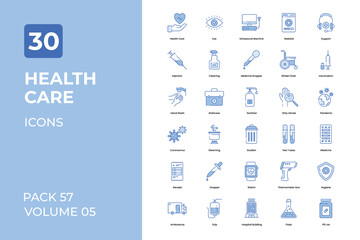 health care icons collection. Set contains such Icons as bandge, hospital, medical, and more
